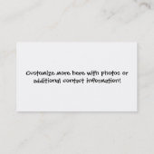 CARTES DE VISITE - biscuits d'art de bruit (Dos)