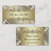 Cartes de visite Black Gold Damask (Devant / Derrière)