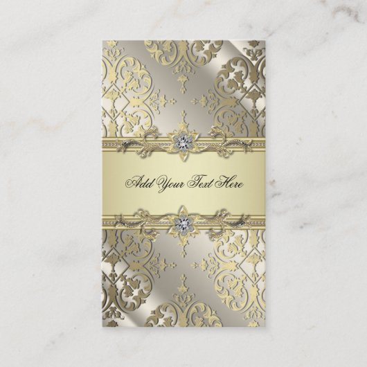 Cartes de visite Black Gold Damask (Devant)