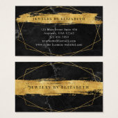 Cartes de visite Black Marble Gold Brush (Devant & derrière)