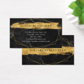 Cartes de visite Black Marble Gold Brush (Bureau)