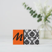 Cartes de visite Black Orange Damask (Debout devant)