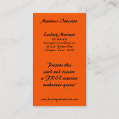 Cartes de visite Black Orange Damask (Dos)