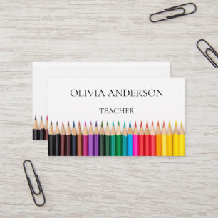 Cartes de visite blanches Enseignant   Tuteur