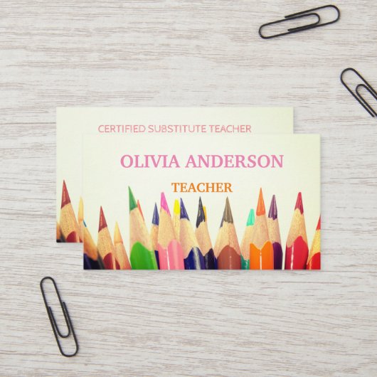 Cartes de visite blanches Professeur | Tuteur (Devant/Arrière en situation)