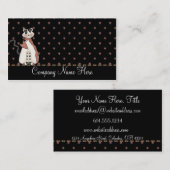 Cartes de visite blancs de chat habillés par pays (Devant / Derrière)