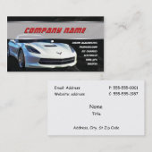 Cartes de visite blancs de Corvette (Devant / Derrière)