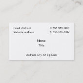 Cartes de visite blancs de Corvette (Dos)