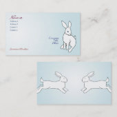 Cartes de visite blancs de lapin (Devant / Derrière)