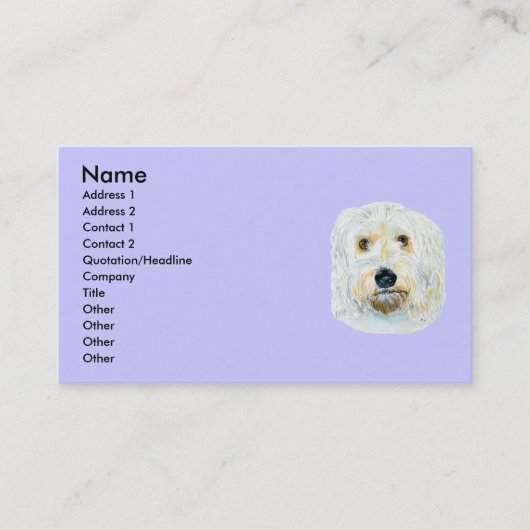 Cartes de visite blancs de Maggie de labradoodle (Devant)