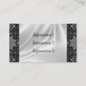 Cartes de visite blancs de satin et de dentelle (Dos)