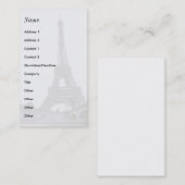 Cartes de visite blancs de Tour Eiffel (Devant / Derrière)
