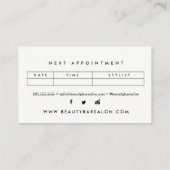 Cartes de visite blancs élégants de rendez-vous (Dos)