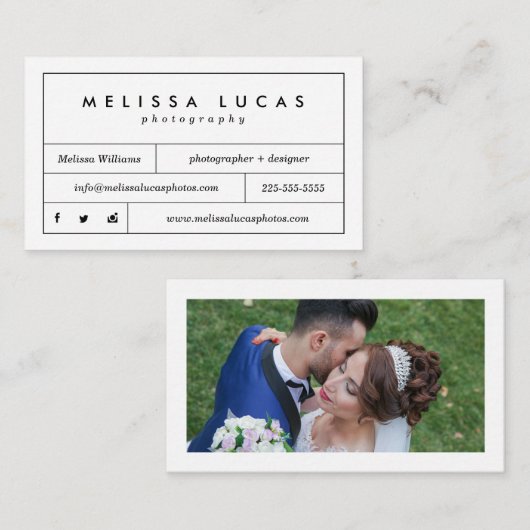 Cartes de visite blancs élégants minimaux de (Devant / Derrière)