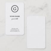 Cartes de visite blancs et noirs élégants de (Devant / Derrière)