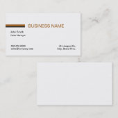 Cartes de visite blancs linéaires minimalistes (Devant / Derrière)