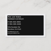 Cartes de visite blancs noirs de conseiller de (Dos)