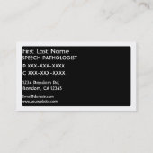 Cartes de visite blancs noirs de PATHOLOGISTE de (Dos)