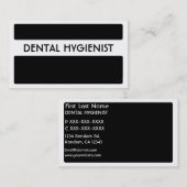 Cartes de visite blancs noirs d'hygiéniste (Devant / Derrière)