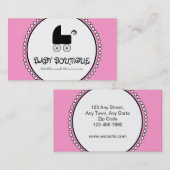 Cartes de visite blancs noirs roses de boutique de (Devant / Derrière)