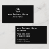 Cartes de visite blancs noirs simples de visage (Devant / Derrière)