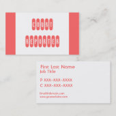 Cartes de visite blancs roses de coutume de (Devant / Derrière)