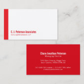 Cartes de visite blancs rouges professionnels (Devant / Derrière)