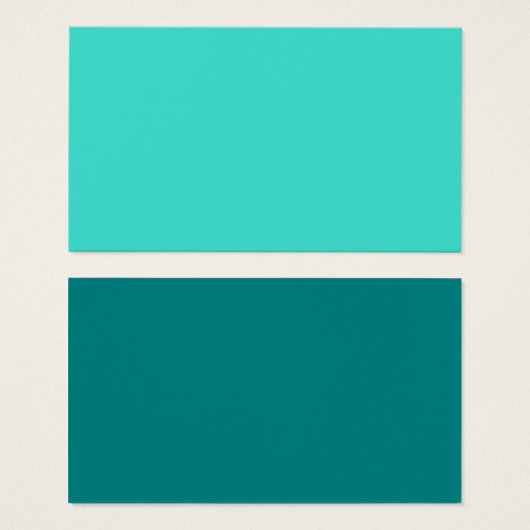 Cartes de visite blancs turquoise et Turquoise (Devant & derrière)