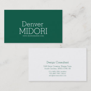 Cartes de visite blancs verts professionnels simpl