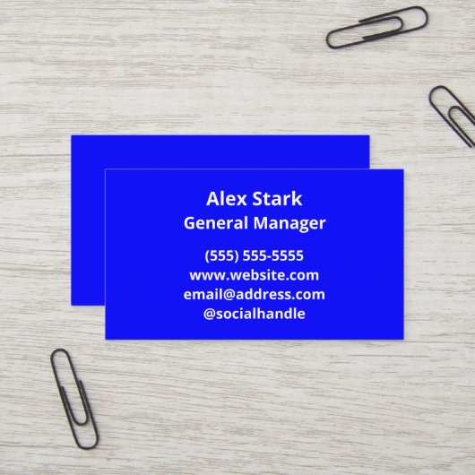 Cartes de visite bleu clair (Devant/Arrière en situation)