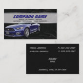 Cartes de visite bleu-foncé de mustang (Devant / Derrière)