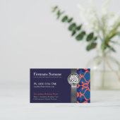 Cartes de visite Bleu + Orange avec logo (Debout devant)