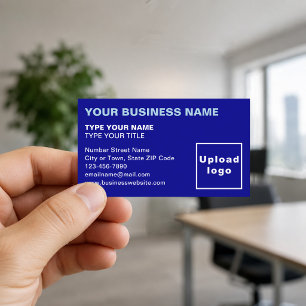 Cartes de visite bleues alignées à gauche