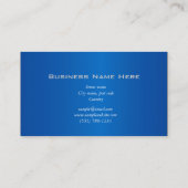 Cartes de visite bleues simples et élégantes (Dos)