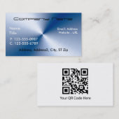 Cartes de visite bleus balayés en métal (Devant / Derrière)