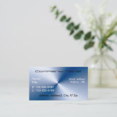 Cartes de visite bleus balayés en métal (Debout devant)