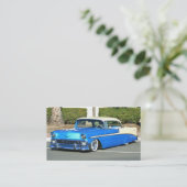 Cartes de visite bleus classiques de voiture (Debout devant)