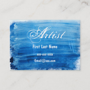 Cartes de visite bleus d'aquarelle