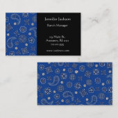 Cartes de visite bleus de Bandana (Devant / Derrière)