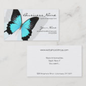 Cartes de visite bleus de conception de papillon (Devant / Derrière)