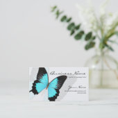 Cartes de visite bleus de conception de papillon (Debout devant)
