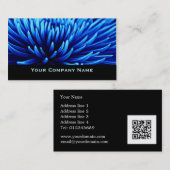 Cartes de visite bleus de coutume de fleur de (Devant / Derrière)