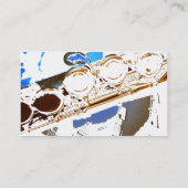 cartes de visite bleus de cuivre de flut de notes (Dos)