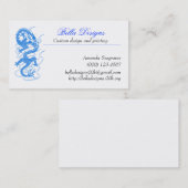 Cartes de visite bleus de dragon (Devant / Derrière)