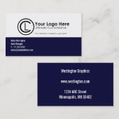 Cartes de visite bleus de marine simple (Devant / Derrière)