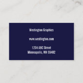 Cartes de visite bleus de marine simple (Dos)