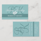 Cartes de visite bleus de monogrammes de (Devant / Derrière)