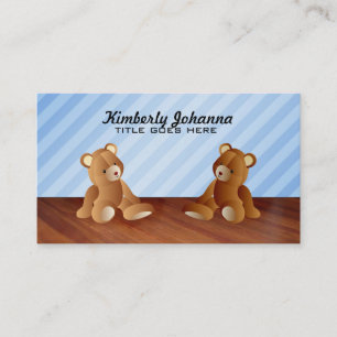 Cartes de visite bleus de nounours