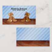 Cartes de visite bleus de nounours (Devant / Derrière)