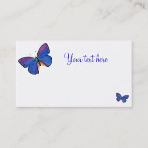Cartes de visite bleus de papillon